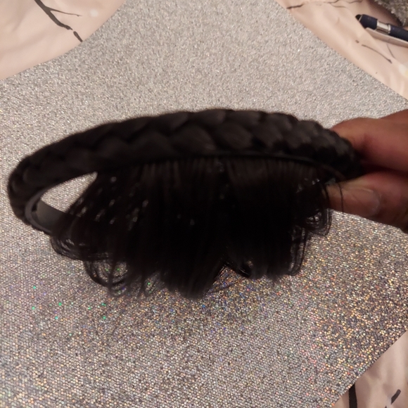 Synthetic Twist Braid Headband With Fringe Bangs - Picture 5 of 9